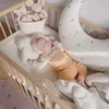 Oreiller d'allaitement pour le bébé Born Baby Bear Olive Broidered Moon Shape Bed Bumper Cotton Cushion Kids Room Decoration 231227