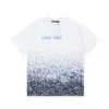 Męska koszulka koszulka Summer European i amerykański trend światła luksusowa top T Shirt Starry Sky Splashing Ink Graffiti Black and White Dwa kolor luźne krótkie rękawy