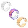 Кластерные кольца 316L Титановый нержавеющая сталь Простой тип Пометный рисовый тренд кольца винтажные украшения серебро/золото/цвет радуги