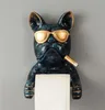 Tray Toilet Paper Holder Bulldog Resin Punch Hand Tissue Box Household Paper Towel Holder Reel Spool Device Dog Style 2206244333574