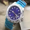 Relógios de 40mm Men Watch Men Men Luminous Automatic 2813 Ásia Cinza Dial Blue Dial Maste Sport Aço mecânico Sapphire Strap A344A