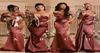 Off Shoulder Mermaid Bridesmaid Dresses 2023 African Wedding Guest Party Gowns Black Women Evening Dress Plus Size Maid of Honor R6387345