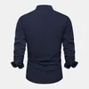 Herren lässige Hemden modische Herren Kleidung stehen Halshark Hemd Wottwäsche Henley Long Sleeve Hippie Beach T.