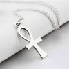 925 Sterling Silver Plated Egyptian ANKH Colares de pingente de pingente de moda Colares de colar de jóias para mulheres GNX8769215U