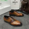 Berluti Męska sukienka buty skórzane buty Oxfords Berlut Nowe męskie Wenezia skórzane buty Oxford Buty ręcznie robione kolory formalne buty biznesowe HBLF