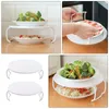 Double chaudières 2 PCS Frame d'étagère miniature support de plaque micro-ondes empiètes Abs Abs Rended Food Stand