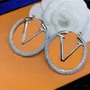 Pendientes de aro de oro plateado con caja para mujeres Diseñadores de lujo Pendientes de perno prisionero Joyería de moda Letras Pendiente Regalo de boda Niza D22261N