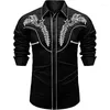 Mäns avslappnade skjortor Western Shirt Tribal Fashion High Quality Material 2023 Suit Plus Size Spring Summer Party Clothing