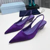 Dress Shoes Summer High-Quality Female Sandals Satin Material Banquet High Heel Comfortable Foot Feel Pointed Toe Ladies Pumps