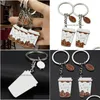 Key Rings Coffee Bean Cup Key Ring Metal Enamel Keychain Bag Hanging Women Men Fashion Jewelry Will And Drop Delivery Jewelr Dhgarden Dhgn7