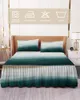 Bed Skirt Sea Beach Watercolor Gradient Elastic Fitted Bedspread With Pillowcases Mattress Cover Bedding Set Sheet