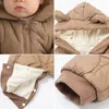 geboren Baby Romper Winter Dikker Katoen Jumpsuit Baby Onesie Fleece Voering Capuchon Rompertjes voor Jongen Meisje Kleding Kids Outfit 231227