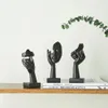 Statue nordique abstraite résine décorations de bureau Sculpture Figurines miniatures visage personnage Art artisanat bureau décoration de la maison 231228