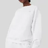 AL-Yoga CREW HALS TRUI Warm Sweatshirts Zilver 3D op borst Losse Sweatwear Unisex Casual Top Mode Uitloper Jas LI