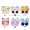 Haarschmuck Baby Mädchen Elastisches Stirnband Bogen Knoten Haarbänder Kleinkinder 2 Teile/satz Runde Sonnenbrille Sommer Boho Nette Reizende Colorf Flo Dhuo5