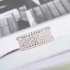 S925 Anello a banda punk di alta qualità in argento con diamante in tre colori placcato per il regalo di gioielli da sposa da donna ha un timbro box PS7287i