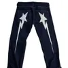 Y2k - Pantalones vaqueros retro punk hip hop rock con estampado gráfico de gran tamaño para hombre, pantalones vaqueros holgados Haruku góticos de pierna ancha, ropa de calle