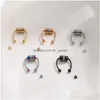 Nose Rings & Studs Update Anti Allergy Magnet Clip On Nose Rings Studs Gold Rainbow No Hole Stainless Steel Ring Body Jewel Dhgarden Dhgsu