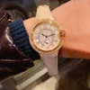 Klassische Marke Real Leder Quarz Stoppuhr für Frauen Mutter von Perlenschalenuhr Edelstahl Nummer Armbandwatch 36mm246d