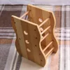 Kitchen Storage Natural Bamboo Wood Chopsticks Utensils Holder Tube Round Non Slip