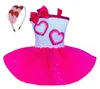 Saint Valentin filles amour coeur dentelle tulle tutu robes enfants arcs jarretelles robe de princesse enfants vêtements de fête d'anniversaire Z6378