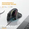 ProtoArc EM11 souris sans fil Bluetooth verticale RGB 24G souris ergonomique pour ordinateur portable ordinateur de bureau bureau 100 1200 1600 DPI 231228