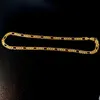 Collana a catena in vero oro giallo 18 k G F solido fine Stamep 585 Figaro Bling Link da uomo con marchio di garanzia 600 mm 8 mm251e