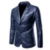 2023 Spring Autumn Fashion Men's Lapel Leather Dress Suit Coat Male Business Casual Pu Blazers Jacket 231227