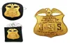 Stift brosches universal detektiv lädermärke hållare med kedjeklipp för män gåva cos badgeholder samlar rekvisita accessorie4078874