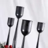 Bougeoirs noirs à 5 bras, chandelier pour décoration de Table de noël, support de candélabre