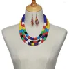 Chaînes Afrique Érythrée Arabe Habesha Moyen-Orient Pendentif en couches Coloré Imitation Perle Collier Collier Boucle D'oreille Ensemble Femmes Cadeau D'anniversaire