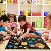 شعرت الفضاء الخارجي بمشاهدة ألعاب Montessori Toy Solar System Universe Storyting Flannel Interactive Play Toys Mat For Kids 231228