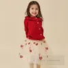 San Valentino set di vestiti per bambini ragazze amano cuore maglione lavorato a maglia pullover paillettes gonna in tulle di pizzo 2 pezzi abiti da principessa per bambini Z6376