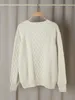 Kvinnor Oneck framknappar Twist Knit Sweater Autumn Female Long Sleeve Temperament Pullover Tops 231228