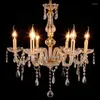 Chandeliers European Classic 6 Lamp K9 Modern Crystal Chandelier Arm Living Room Bedroom Home Decor E14/E12 Lighting Fixtures