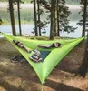 Hammocks Portable Hammock Multifunktionell triangelantal för utomhus campingträd tält Multi -person Sleep Pad J2303029629980