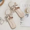 Slippers Bow Women Flats Shoes 2024 Summer Open Toe Sandals Fashion Designer Slingback Flip Flops Beach Femme Slides