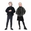 AP Velvet Thick Kids Bomber Jackets Winter Warm Boys and Girls Coat Children Quilted Clothes Zipper 9002 231228