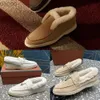 Päls designers skor för kvinnor varm ull fotled stövlar spännkvalitet kashmir loafers hög elastisk nötkött sena botten kvinnor unisex casual klänningskor