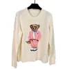 Maglioni da donna Jiayi Still Rl Ralph New Cartoon Maglione pullover in cotone con orso ricamato rosa femminile