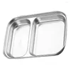 Dinnerware Sets Trays Stainless Steel Dinner Plate Divided Dipping Seasoning Sectioned Plates Serving Dish Sauce Child