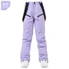 Pantalon de Ski Ski alpin hommes et femmes hiver Sports de plein air chaud coupe-vent Snowboard imperméable couleur neige