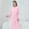 Women's Sleepwear Women Kimono Robe Bathrobe Autumn Men Couple Soft Nightdress Robes Winter Casual Unisex Warm Home Dressing Gowns Pajamas