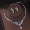 Necklace Earrings Set Baroque Crystal Flowers Bridal For Women Tiaras Crown Sets Bride Wedding Dress Dubai Jewelry