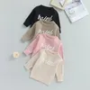 0-6Y Automne Hiver Enfants Chandails Chauds Enfants Vêtements En Tricot Pulls Tops Enfant Bébé Fille Garçon Lettre Chandails De Broderie Vêtements 231228