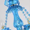 Modern sky Blue color crystal chandelier 6 8 arms LED pendant chandelier lustre cristal for dinning room bedroom indoor lighting fixture LL