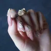 Ataúd Desnudo Brillante Prensa sobre uñas con caja AB holográfico Cristal caviar Uñas postizas Cubierta de gel Uñas postizas Ballet bronceado 231227