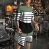 Heren Trainingspakken Street Fashion T-shirtset Vintage Trendstijl Kleding Ronde hals Oversized Sneldrogend Pak met korte mouwen 2-delig