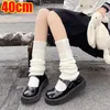 Women Socks 40/75cm Black White Knitted Leg Arm Warmers Y2K Lolita Foot Cover Legging Crochet Stockings Long Boot Cuffs