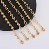 Link Bracelets Fashion Stainless Steel Women's Chain Necklace Bracelet Gold Color Heart Handmade Choker Jewelry With 5cm Extention